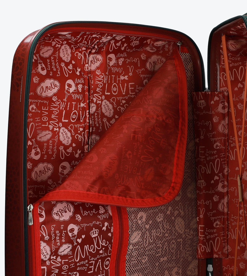 Adorable luggage set with an Egyptian style printed design