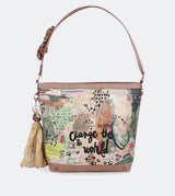 Nature crossbody bag with a floral strap