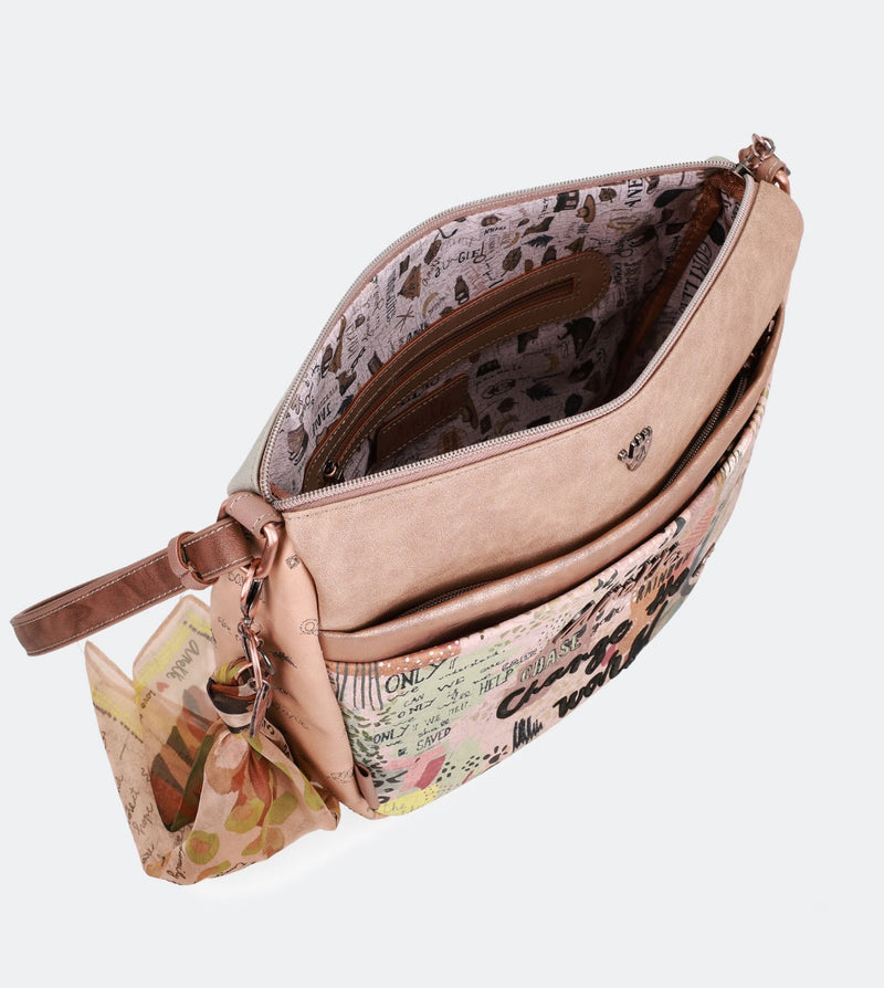 Nature crossbody bag with a front pocket