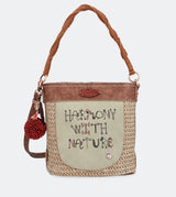 Nature raffia shoulder bag
