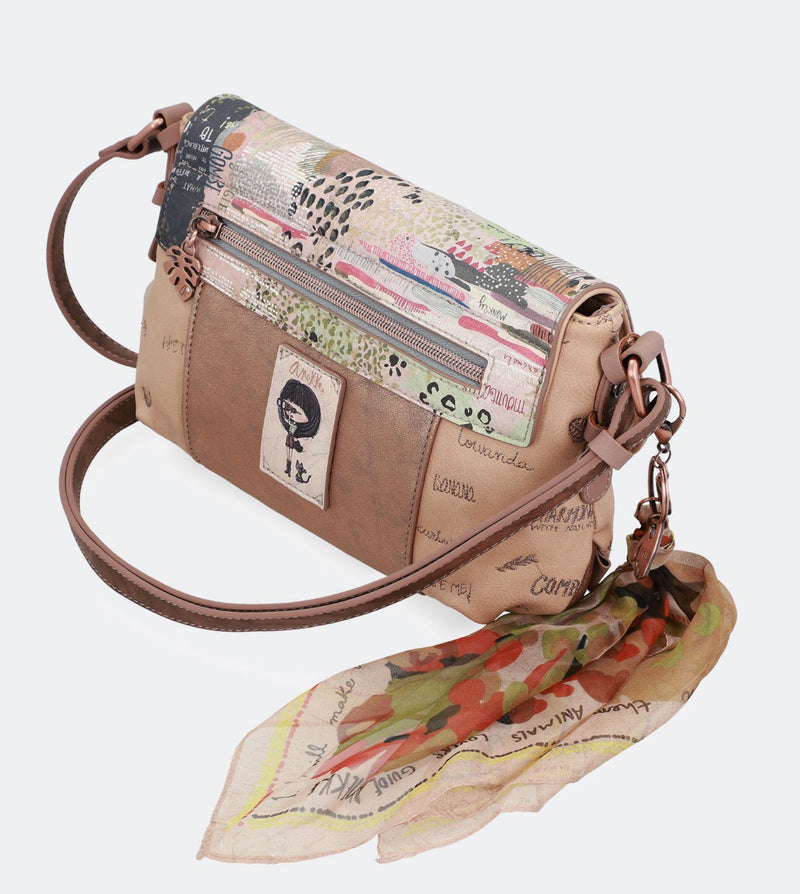 Nature crossbody bag with a flap