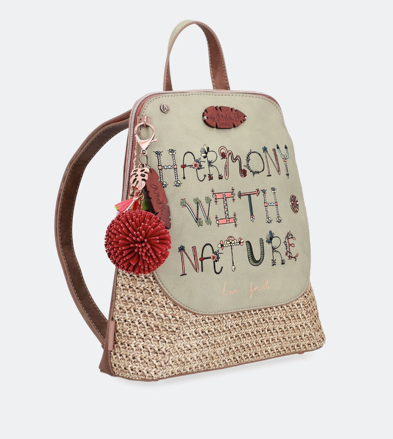 Nature raffia backpack