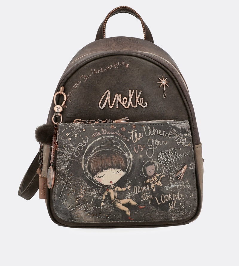 Adorable small universe backpack with a printed design