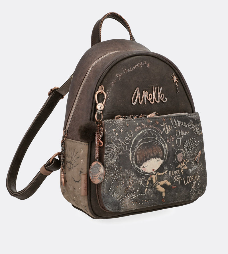 Adorable small universe backpack with a printed design