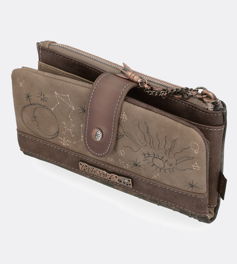 Pretty large universe wallet with a printed design