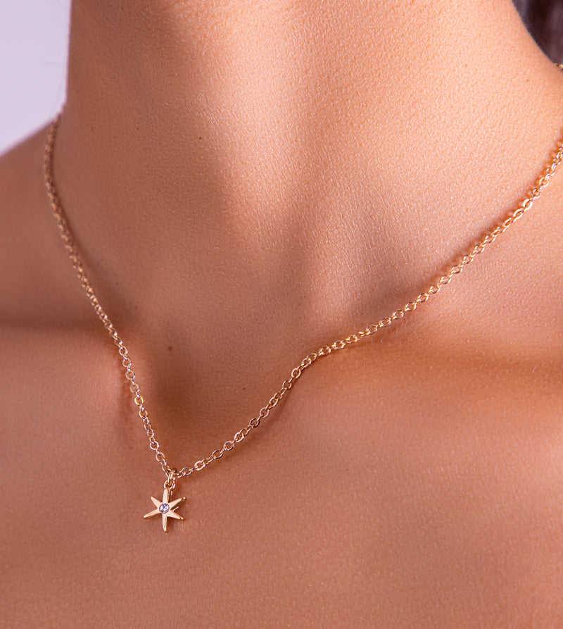 Golden Star pendant with an adjustable chain