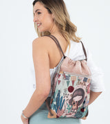 Ixchel Drawstring backpack with a zip