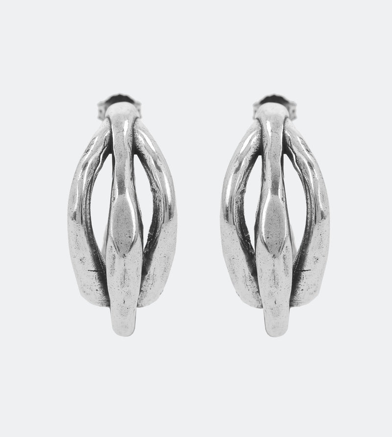 Silver plated hoop earrings Rune
