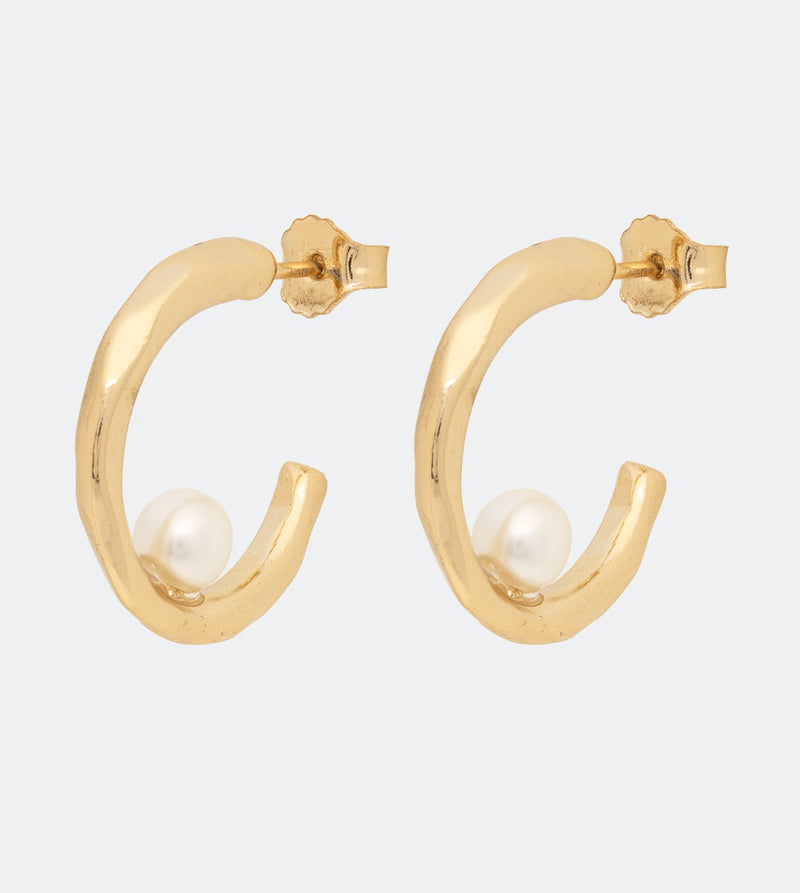 Gold plated pearl earrings