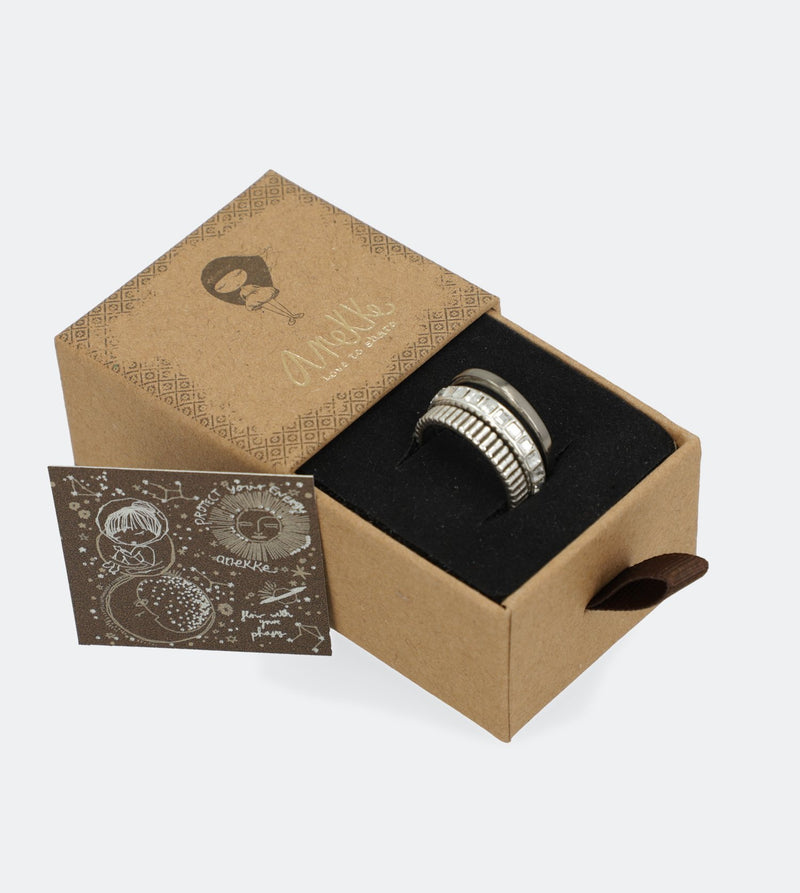 Authenticity silver plated ring set