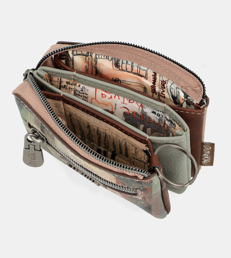 Authenticity triple compartment purse