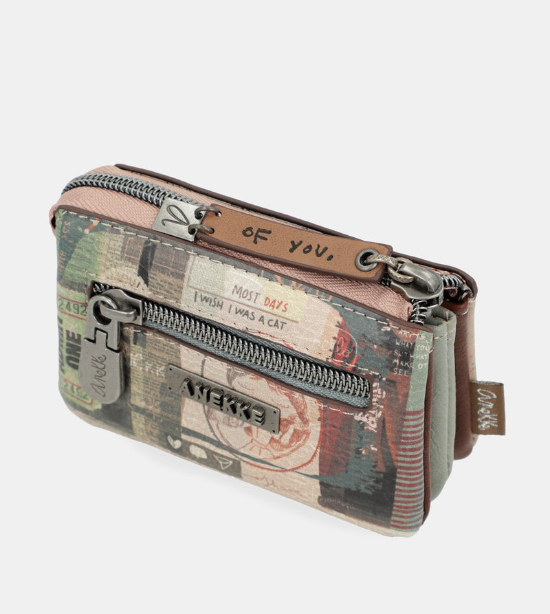 Authenticity triple compartment purse