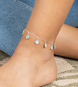 Calm silver plated anklet with stones
