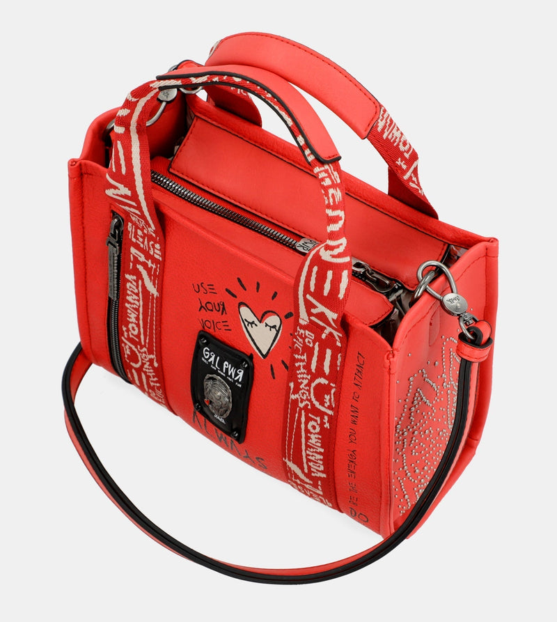 Energy red tote bag