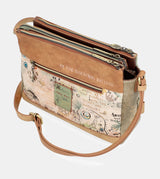 Amazonia patterned crossbody bag with 3 compartments