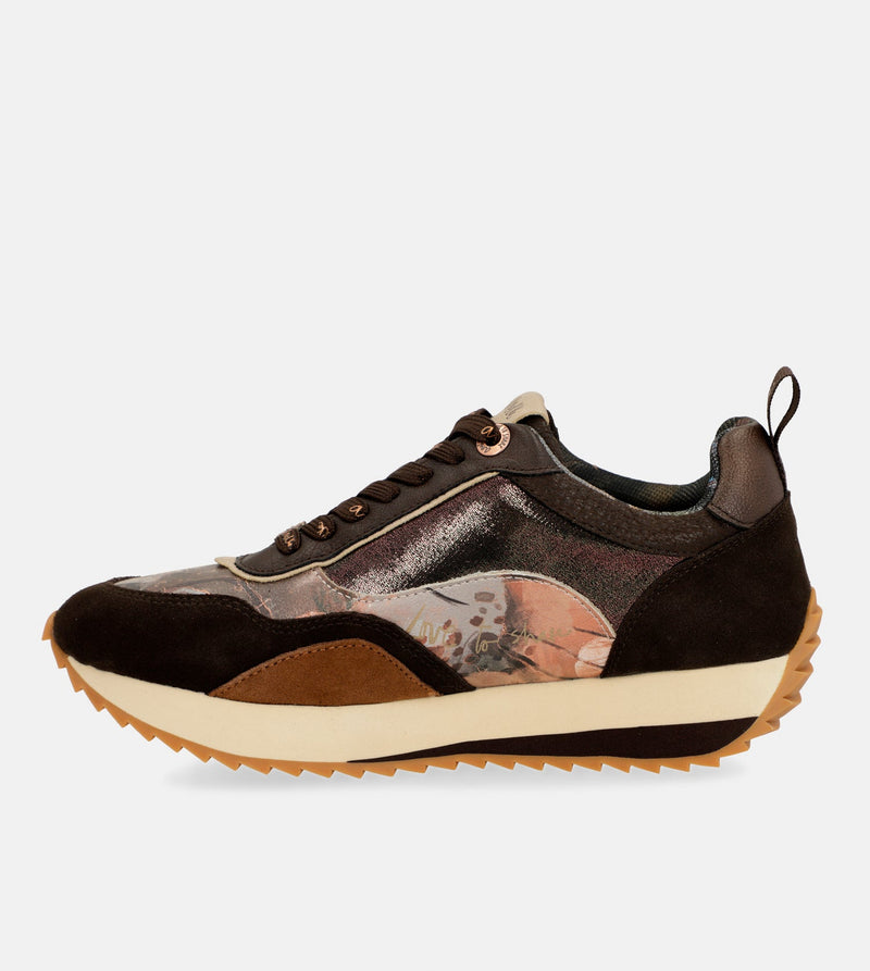 Brown Palette Patterned Sports Sneakers