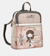 Peace & Love pink 2-compartment backpack
