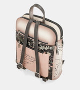 Peace & Love pink 2-compartment backpack