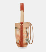 Flowers crossbody bag with rope closure