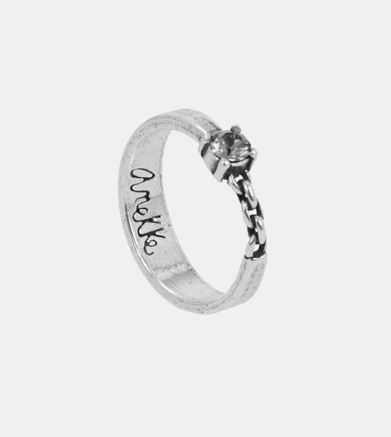 Silver ring with a chain