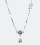 Star pendant with silver charms and an adjustable chain