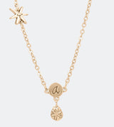 Star pendant with golden charms and an adjustable chain