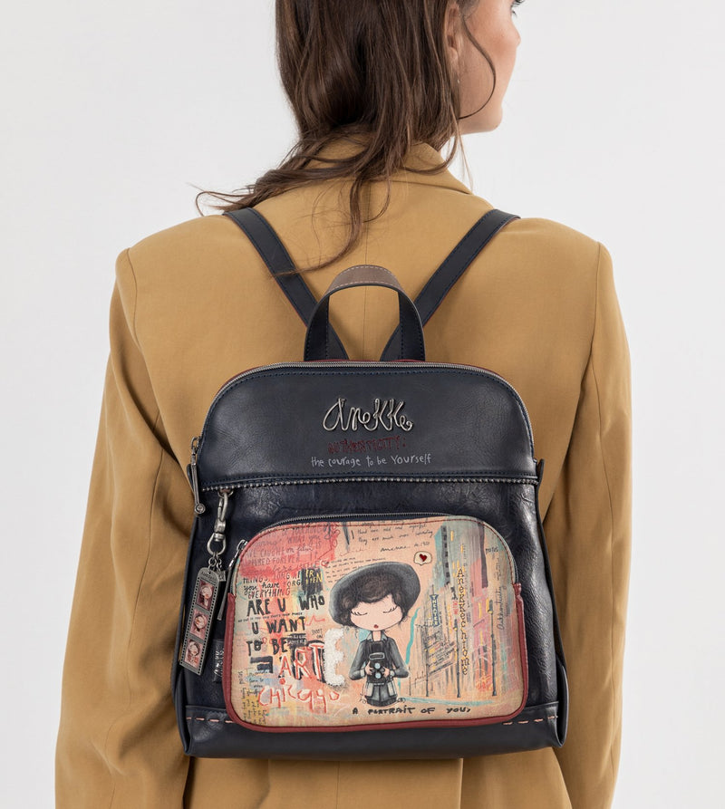 City Art backpack with a front pocket