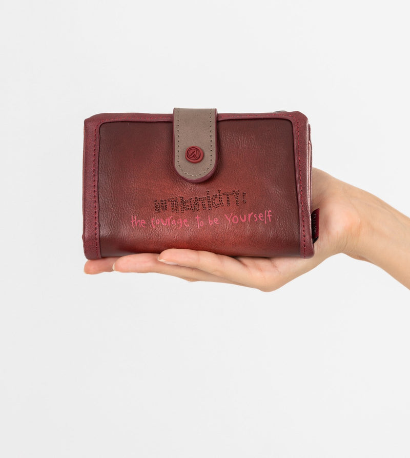 City Art medium size flexible maroon wallet