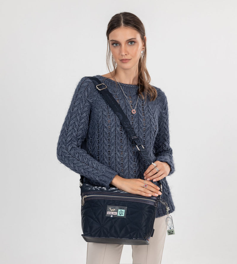 Nature Ocean quilted crossbody bag with two handles